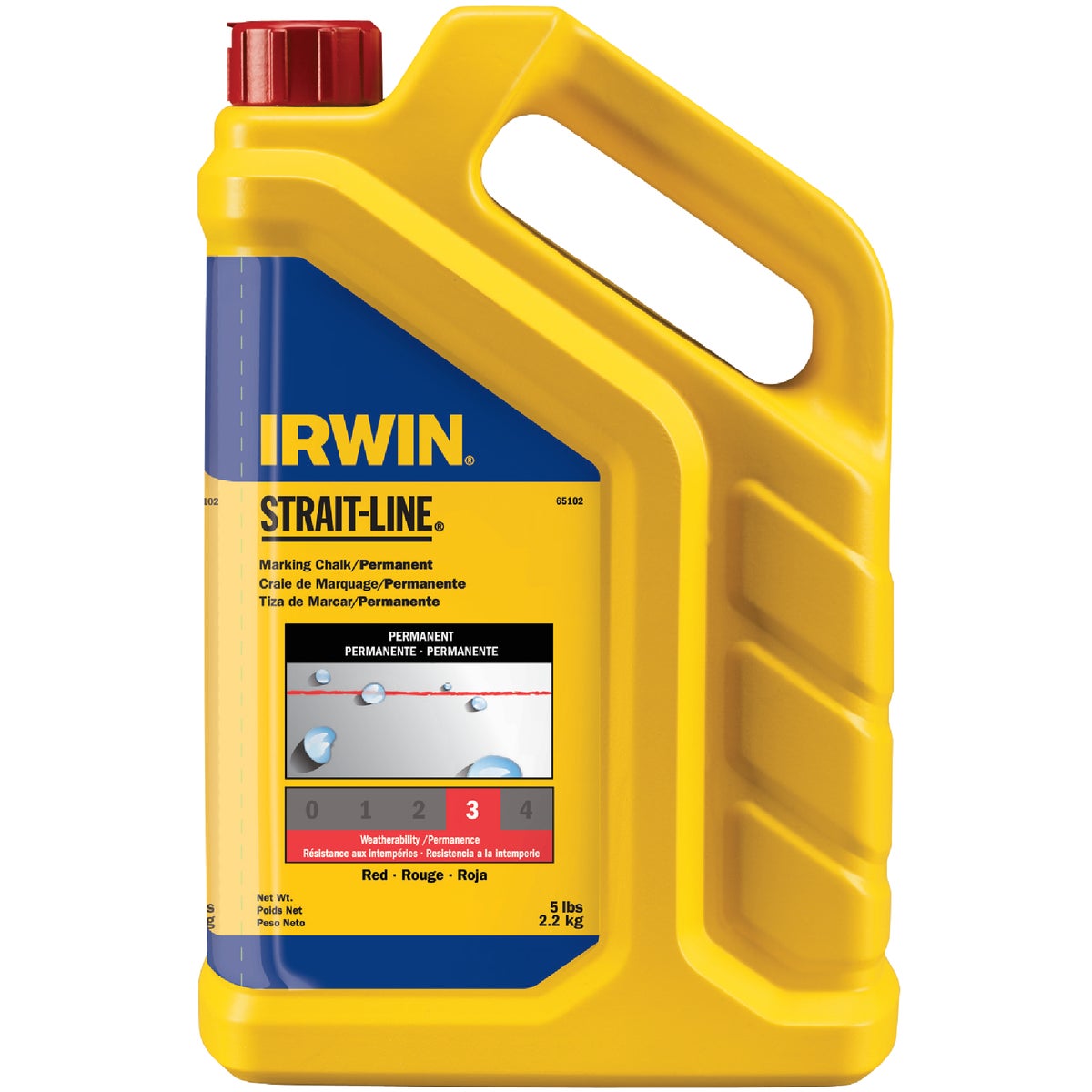 Irwin STRAIT-LINE 5 Lb. Red Permanent Chalk Line Chalk