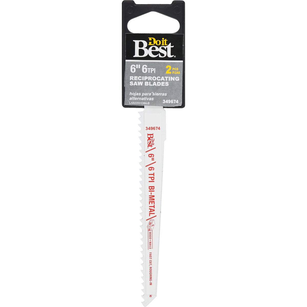 Do it Best Bi-Metal 6 In. 6 TPI Wood w/Nails Reciprocating Saw Blade (2-Pack)
