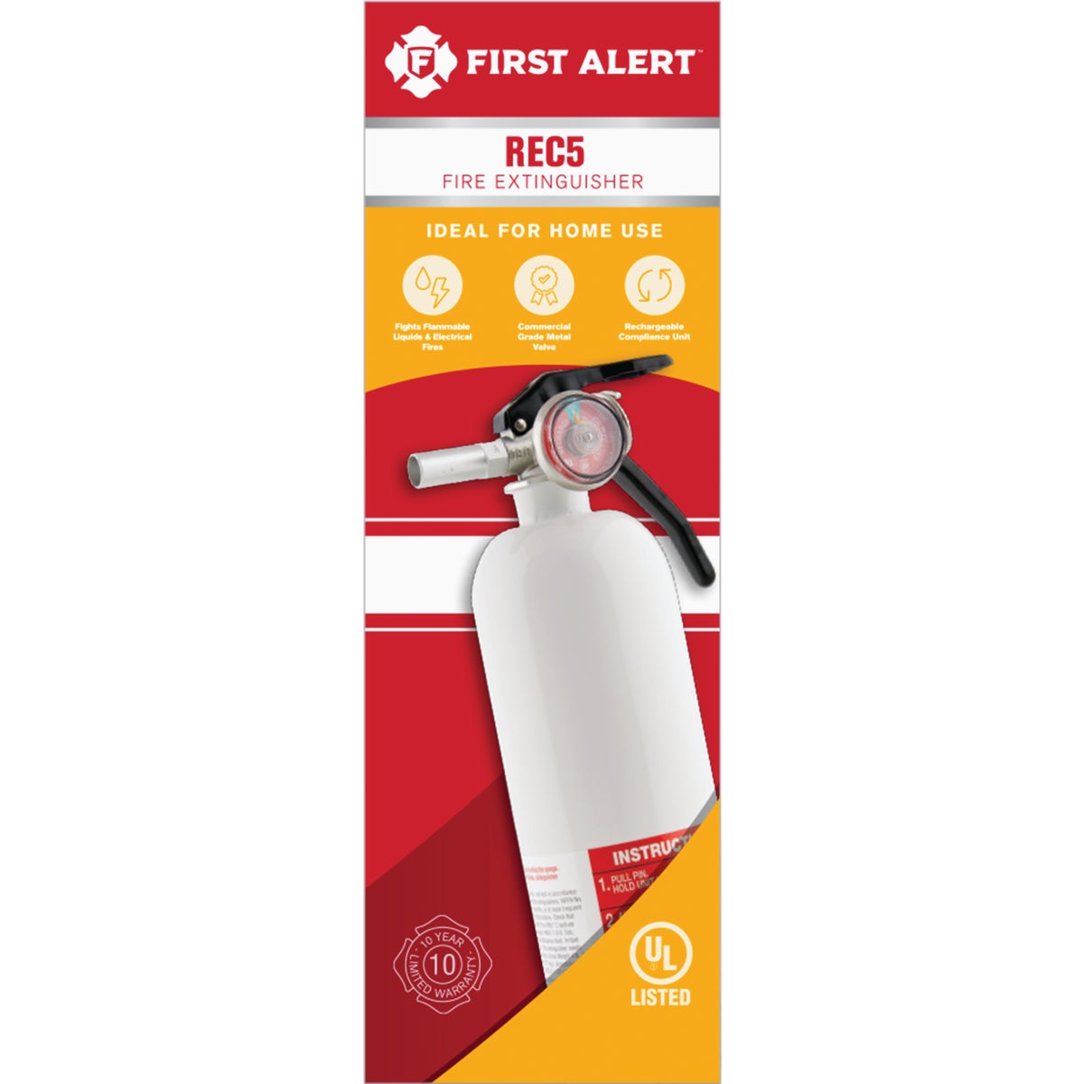 First Alert 5-B:C Rechargeable Recreation Fire Extinguisher