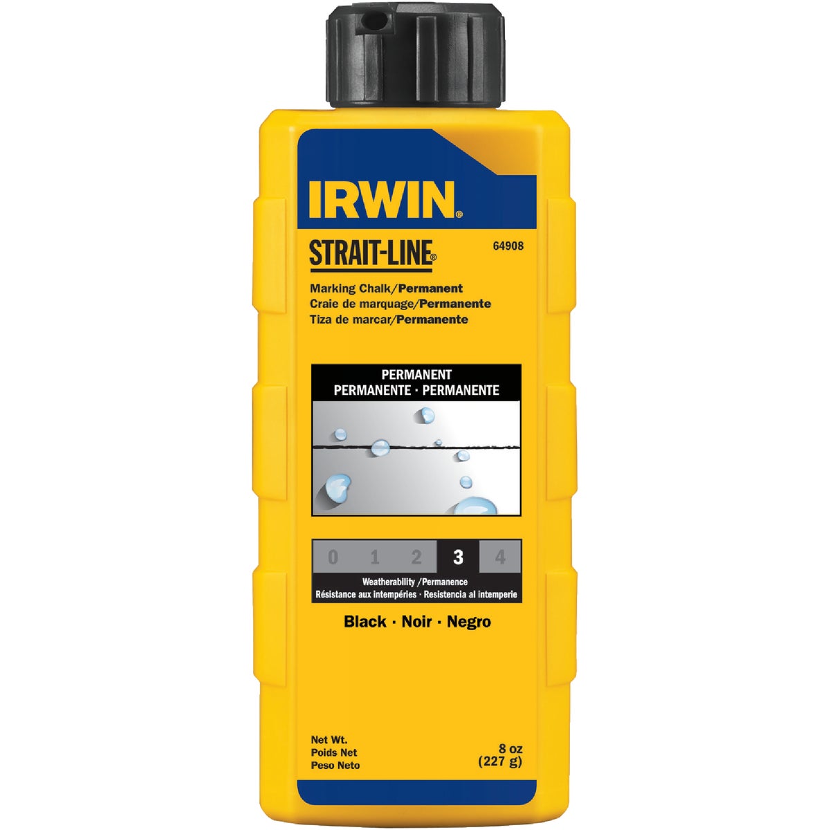 Irwin STRAIT-LINE 6 Oz. Midnight Black Permanent Staining Marking Chalk