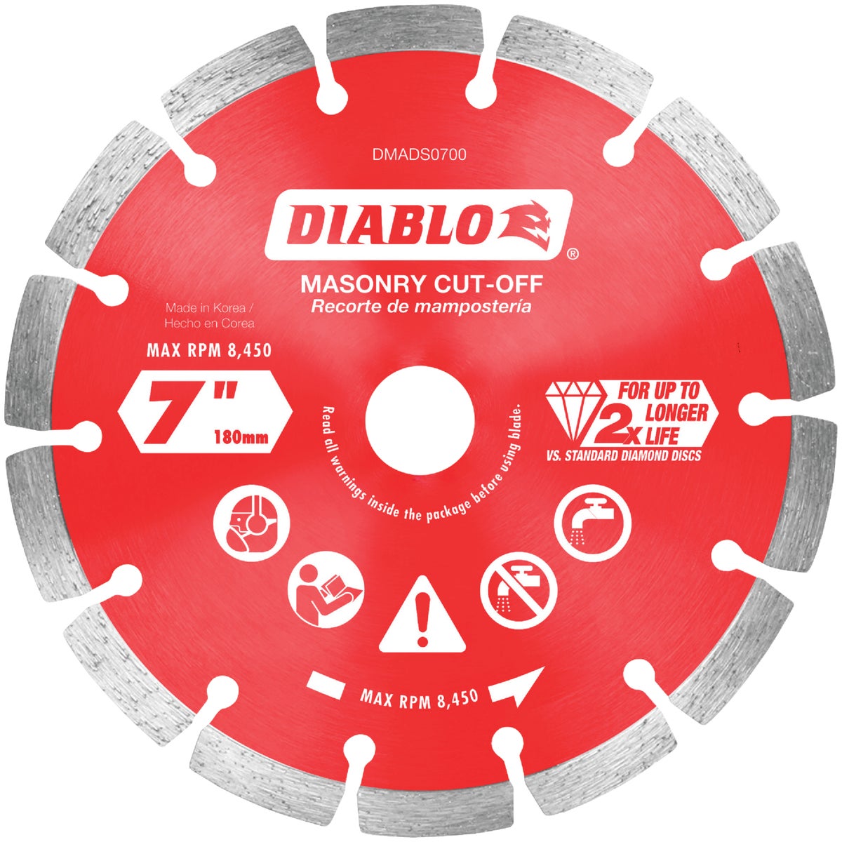 Diablo 7 In. Segmented Rim Dry/Wet Cut Diamond Blade