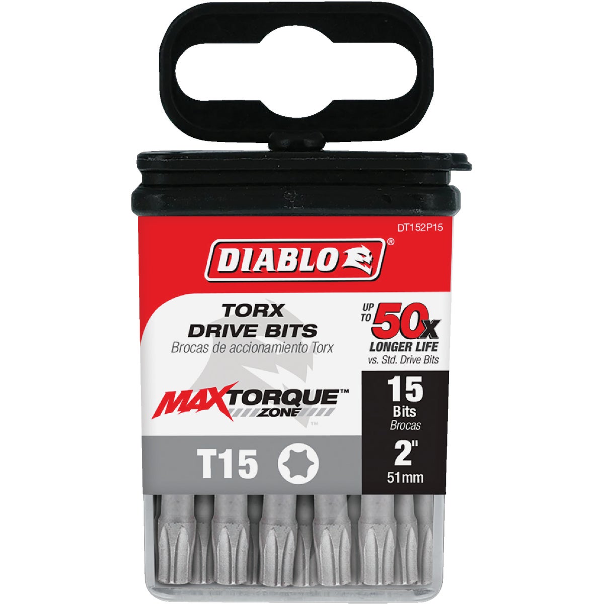 Diablo T15 TORX 2 In. Power Impact Screwdriver Bit (15-Pack)
