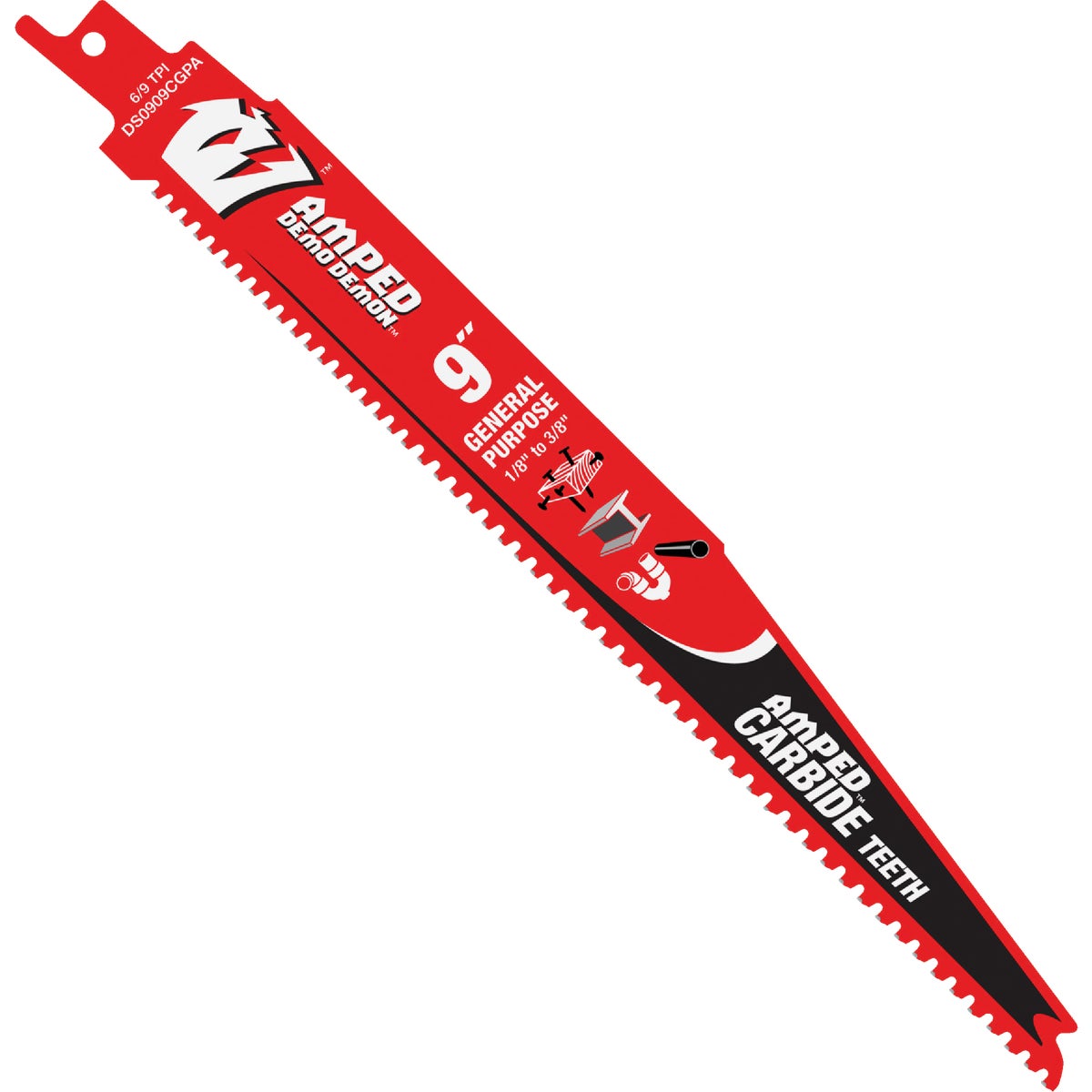 Diablo Demo Demon 9 In. Amped Carbide General Purpose Recirocating Saw Blade