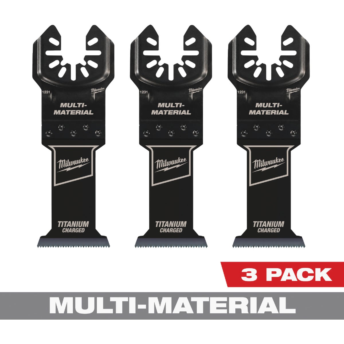 Milwaukee OPEN-LOK 1-3/8 In. Titanium Enhanced Bi-Metal Multi-Material Oscillating Blade (3-Pack)