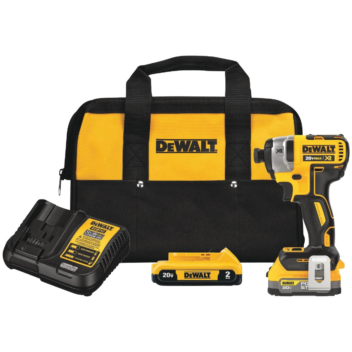 DEWALT 20-Volt MAX  XR Lithium-Ion Brushless 1/4 In. Hex Compact Cordless Impact Driver Kit with POWERSTACK Battery