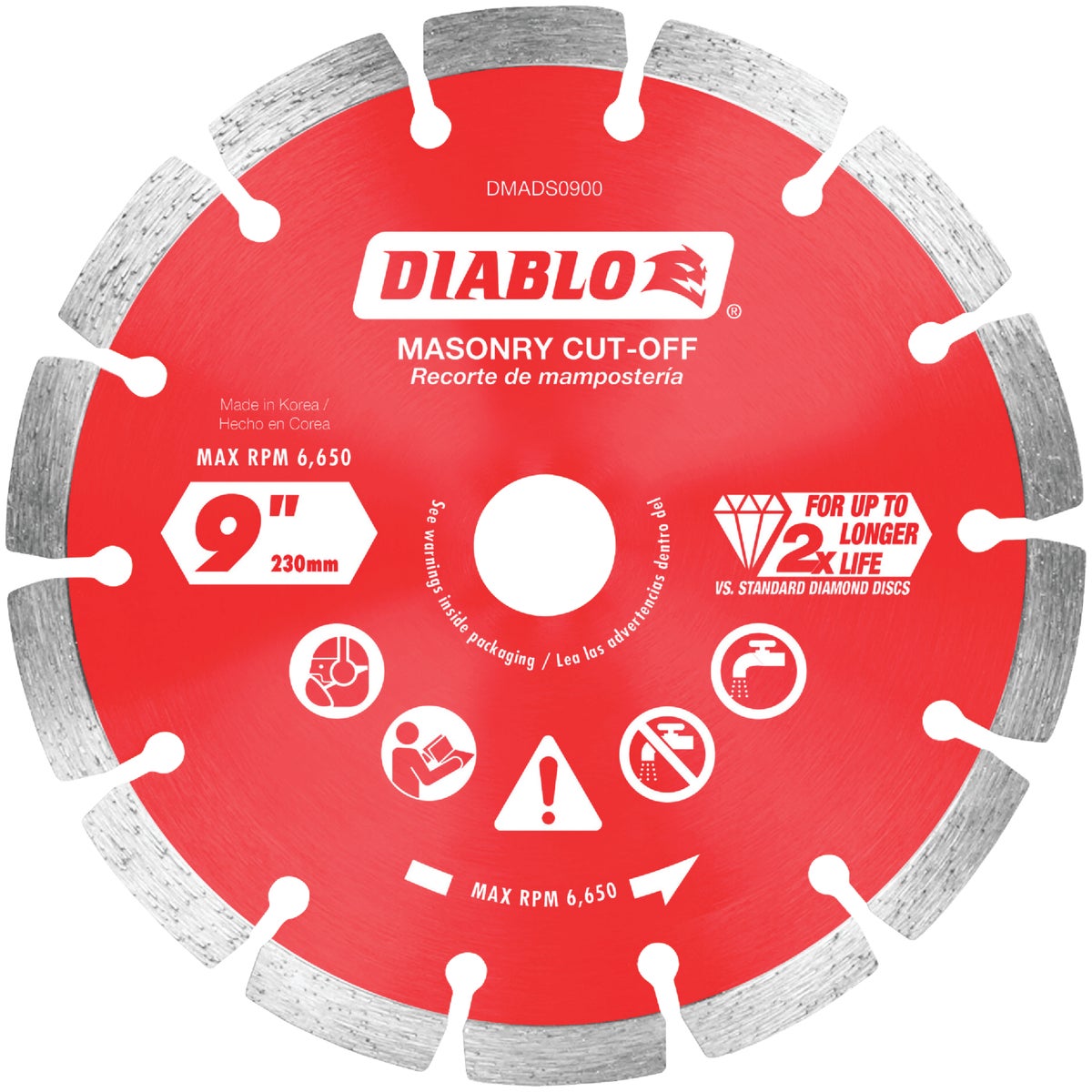 Diablo 9 In. Segmented Rim Dry/Wet Cut Diamond Blade