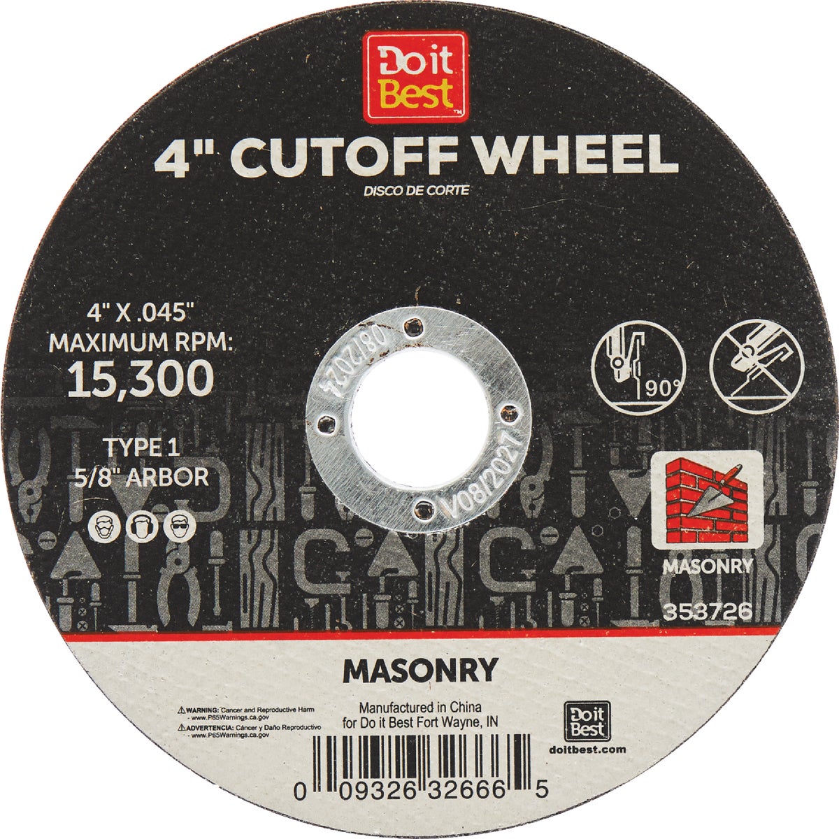 4″ MASONRY CUTOFF WHEEL