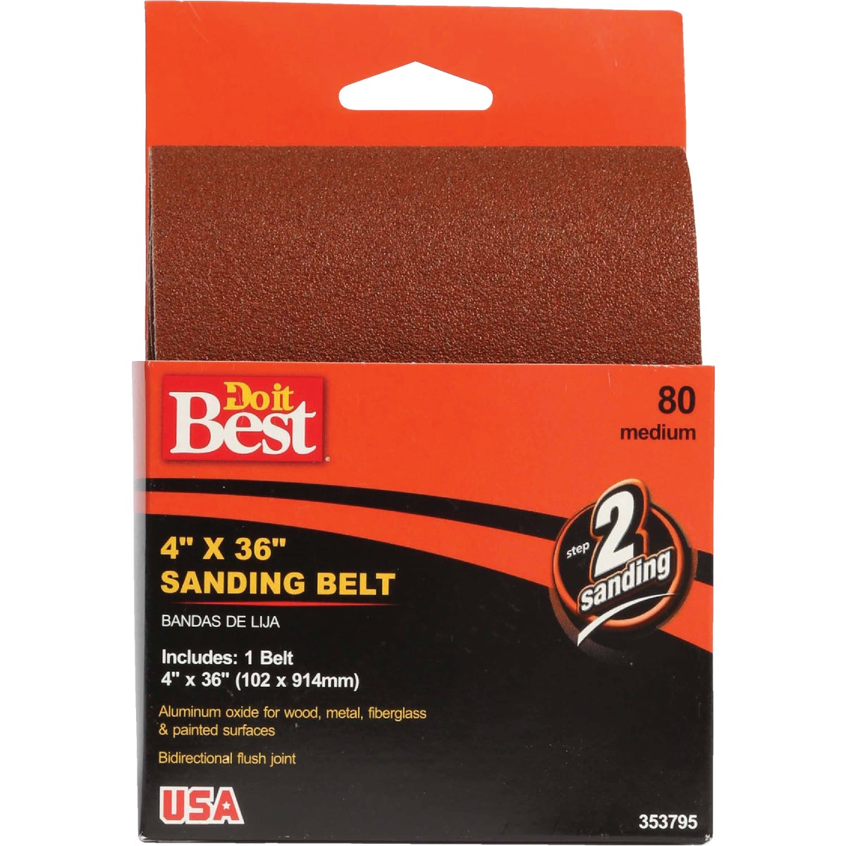 Do it Best 4 In. x 36 In. 80 Grit Heavy-Duty Sanding Belt