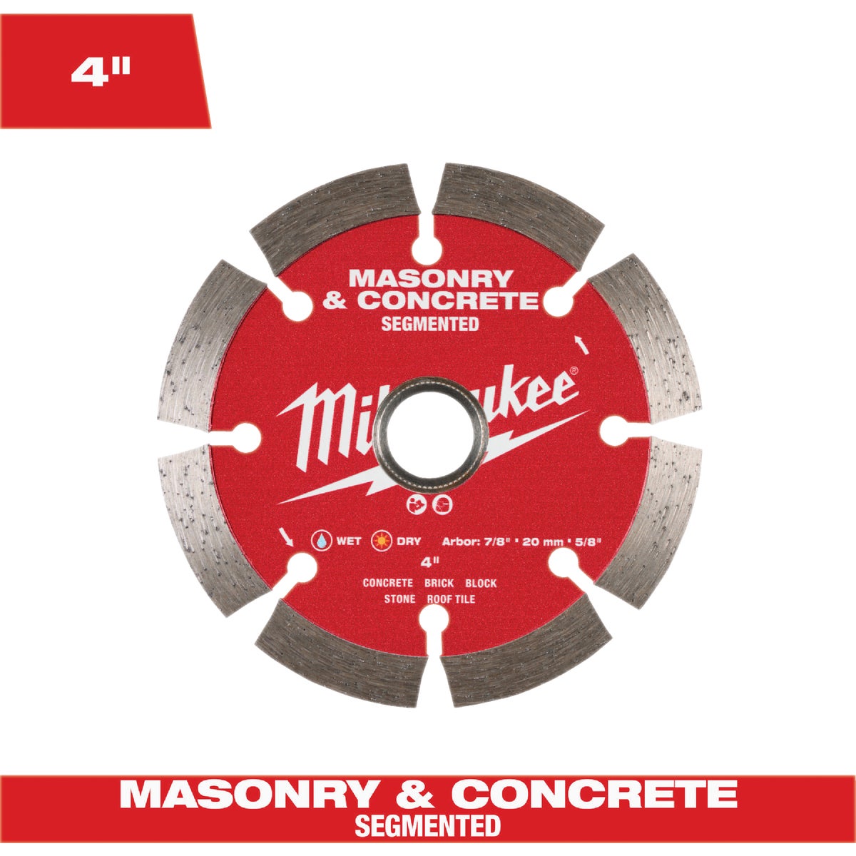 Milwaukee 4 In. Segmented Rim Masonry & Concrete Diamond Blade