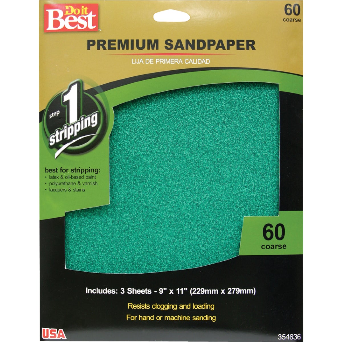 Do it Best Premium Plus 9 In. x 11 In. 60 Grit Coarse Sandpaper (3-Pack)