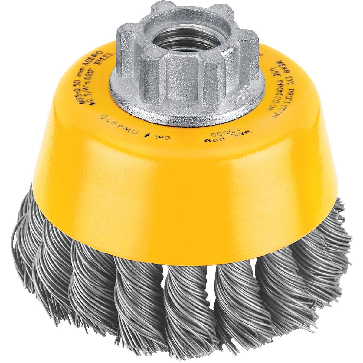 DEWALT 3 In. Knotted 0.020 In. Angle Grinder Wire Brush