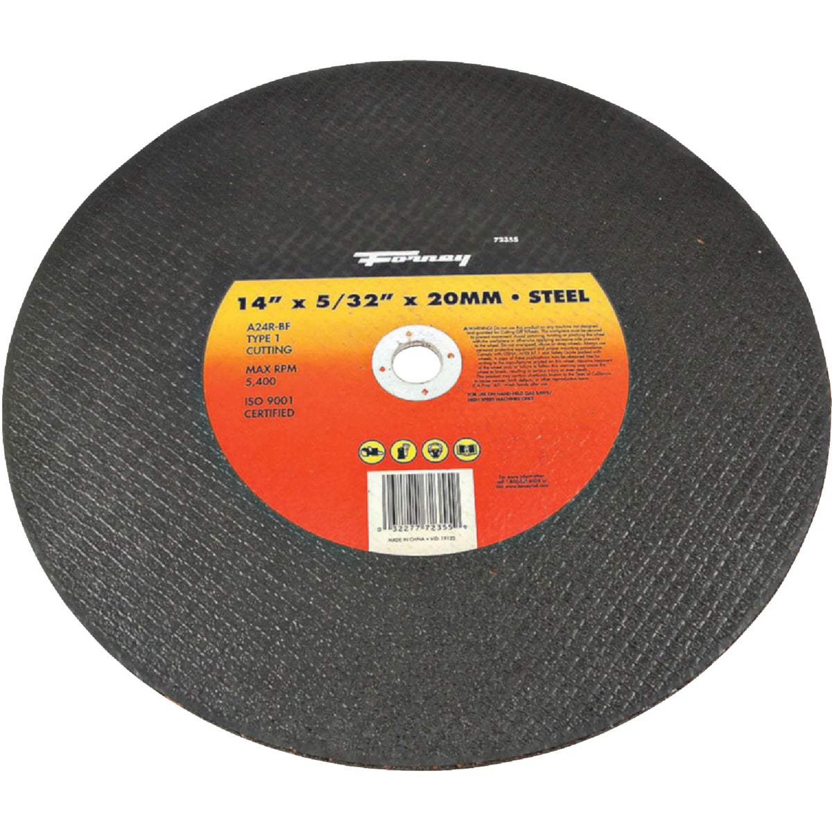 Forney Type 1 14 In. x 5/32 In. x 20 mm Steel Cut-Off Wheel