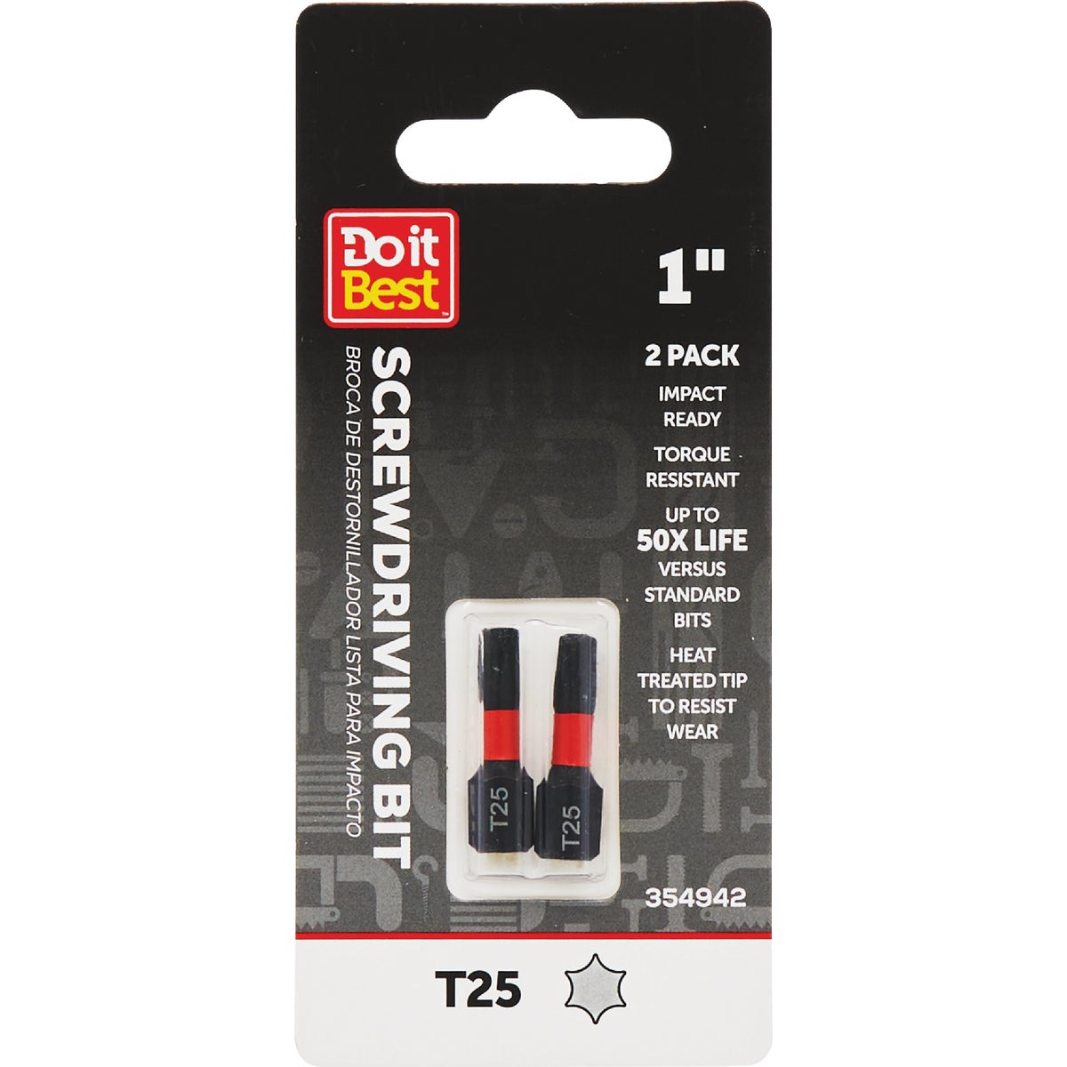 Do it Best 1 In. T25 Torx Impact Ready Screwdriver Bit (2-Pack)