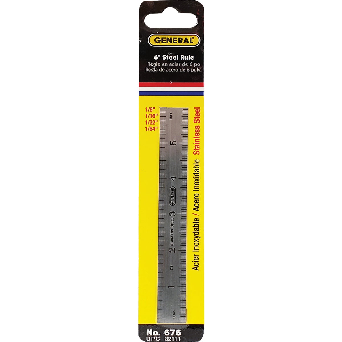 General Tools 6 In. Rigid Steel Industrial Precision Straight Edge Ruler