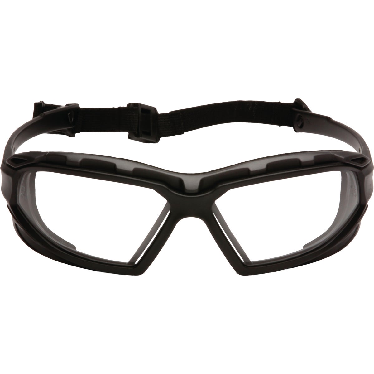 Pyramex Highlander Plus Black & Gray Frame Safety Glasses with Clear Anti-Fog Lenses