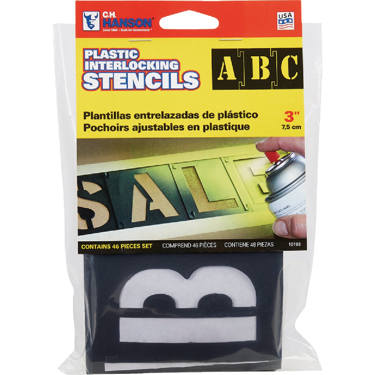 3″ STENCIL SET 46PC