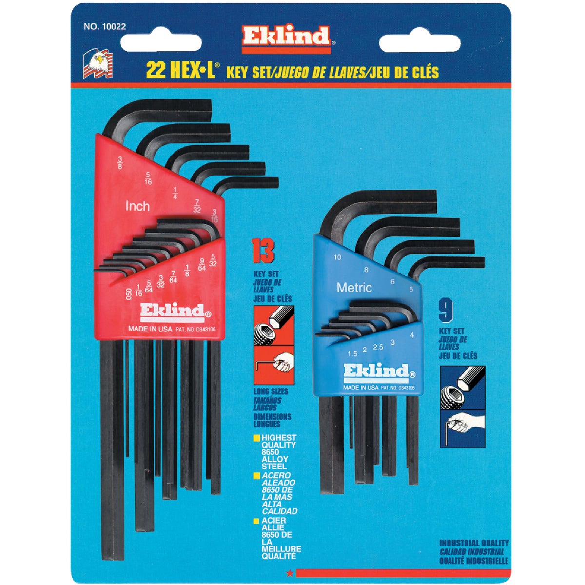 22PC SAE/METRIC HEX KEY