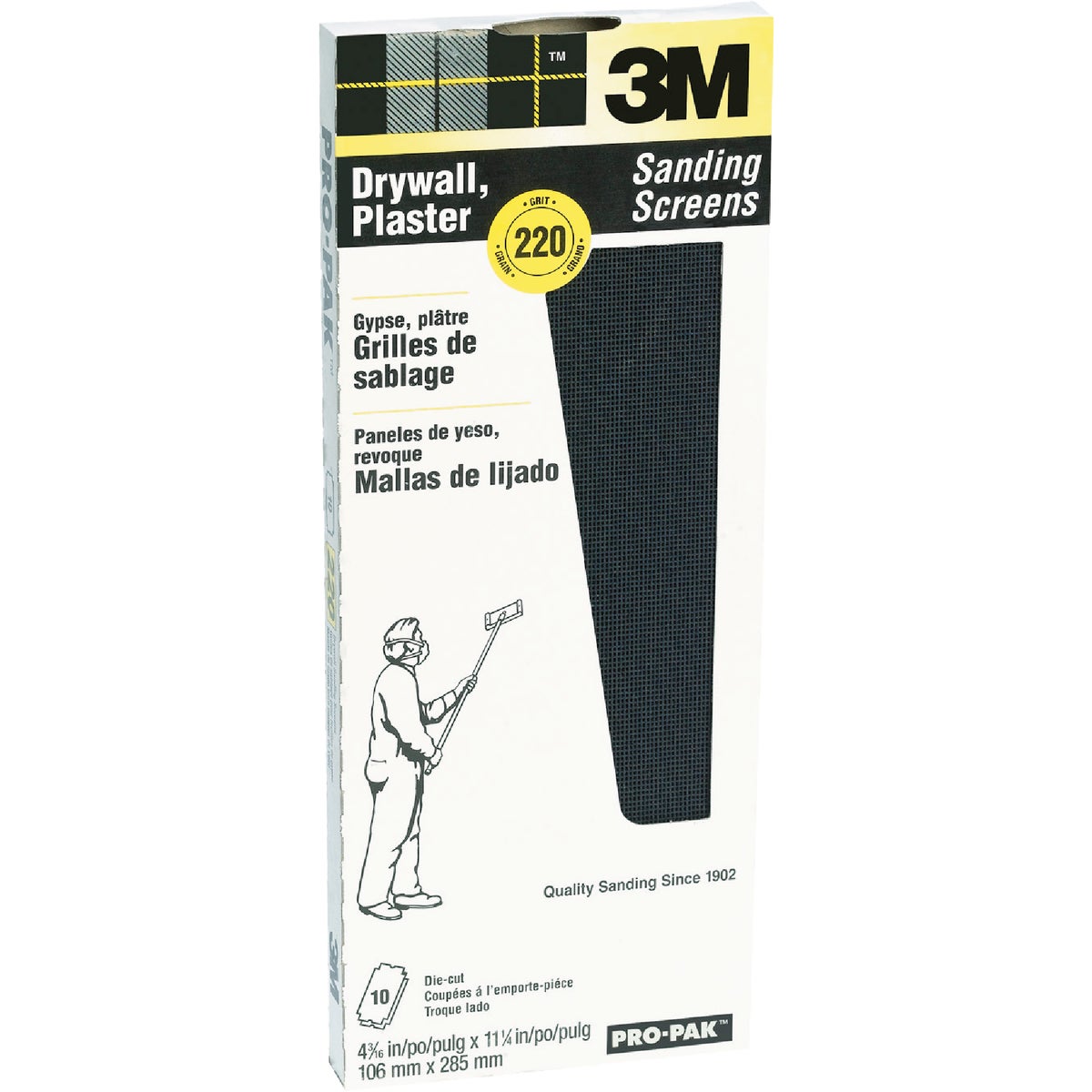 3M ProPak 220 Grit 4-3/16 In. x 11-1/4 In. Precut Drywall Sanding Screen (10 Pack)