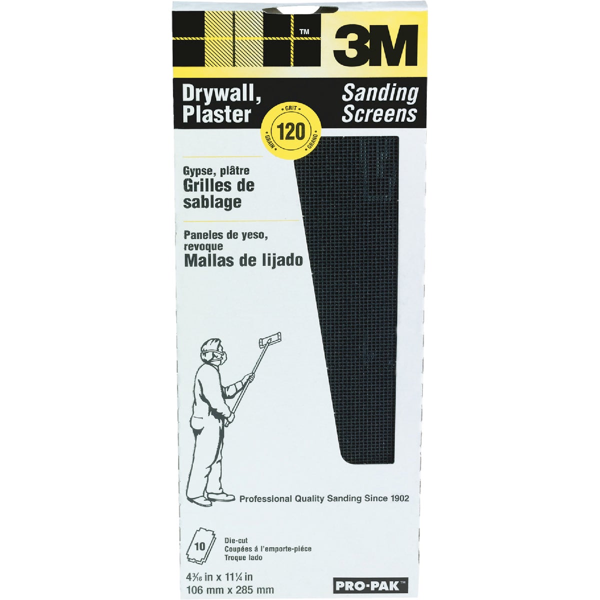 3M ProPak 120 Grit 4-3/16 In. x 11-1/4 In. Precut Drywall Sanding Screen (10 Pack)