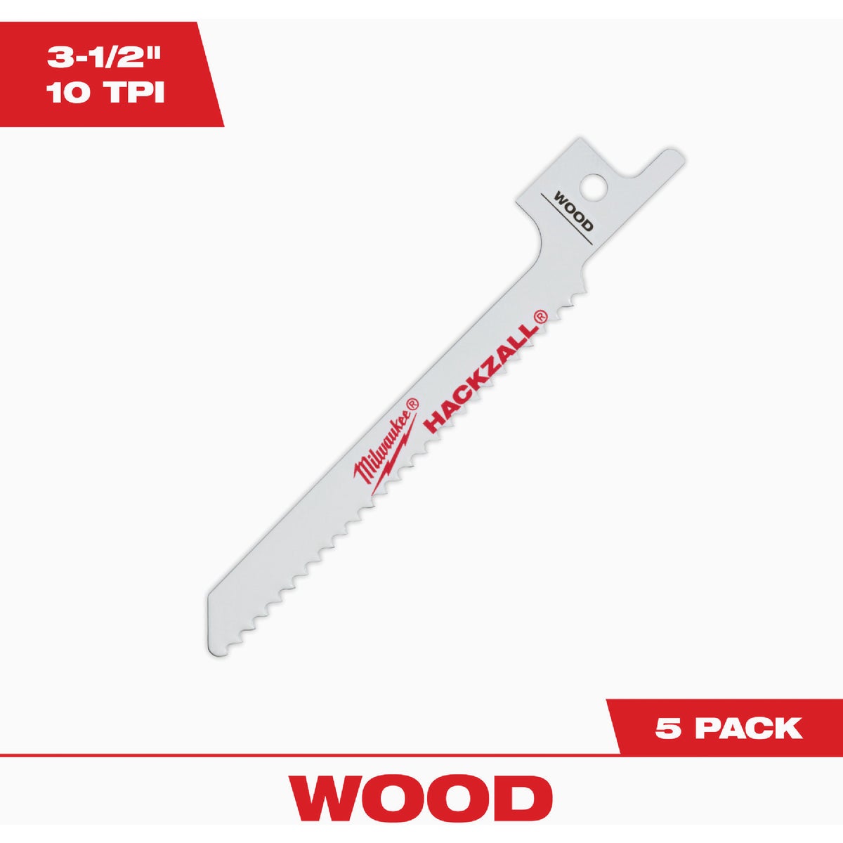 Milwaukee HACKZALL 3-1/2 In. 8 TPI Wood Mini Reciprocating Saw Blade (5-Pack)