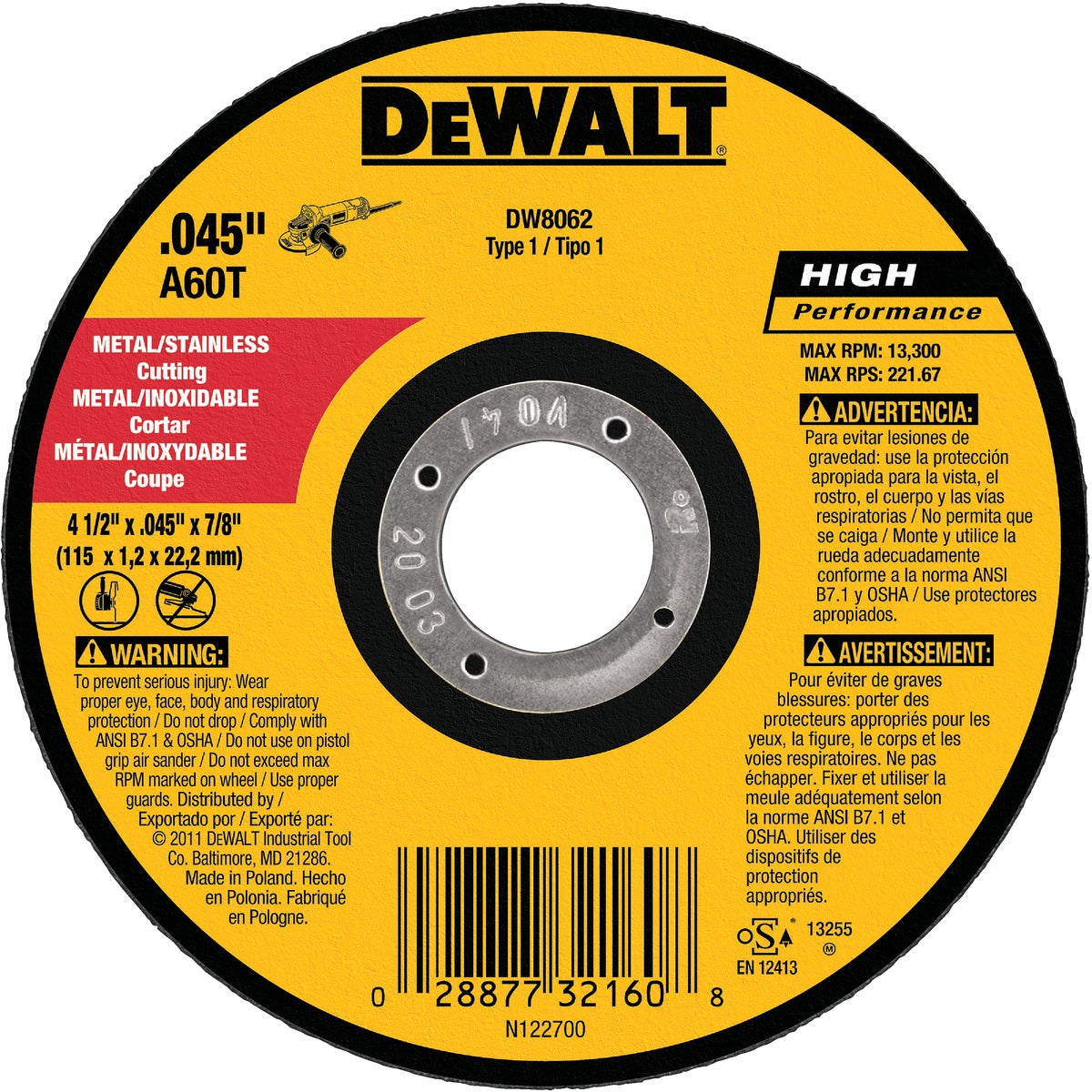 4-1/2″ METAL CUT WHEEL