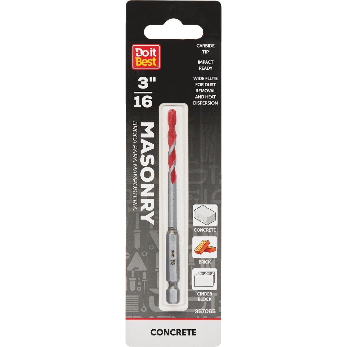 3/16″ MASONRY DRILL BIT