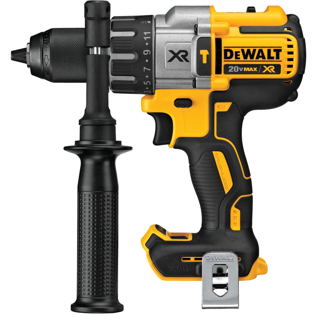 DEWALT 20-Volt MAX XR Lithium-Ion Brushless 1/2 In. 3-Speed Cordless Hammer Drill (Tool Only)