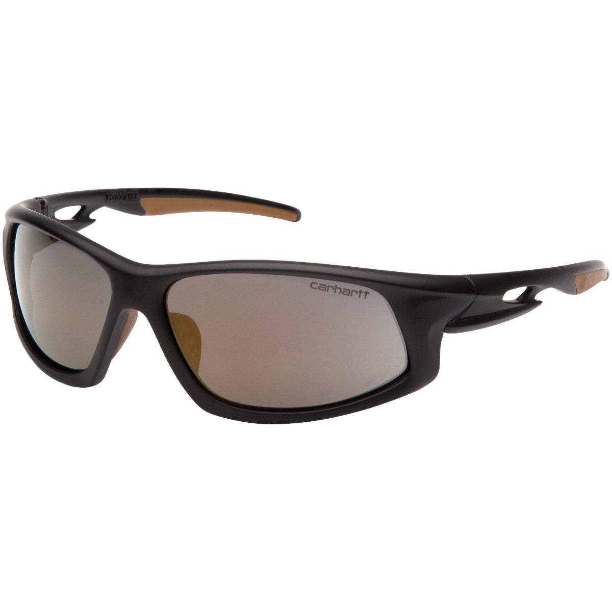 Carhartt Ironside Black & Tan Frame Safety Glasses with Antique Mirror Anti-Fog Lenses