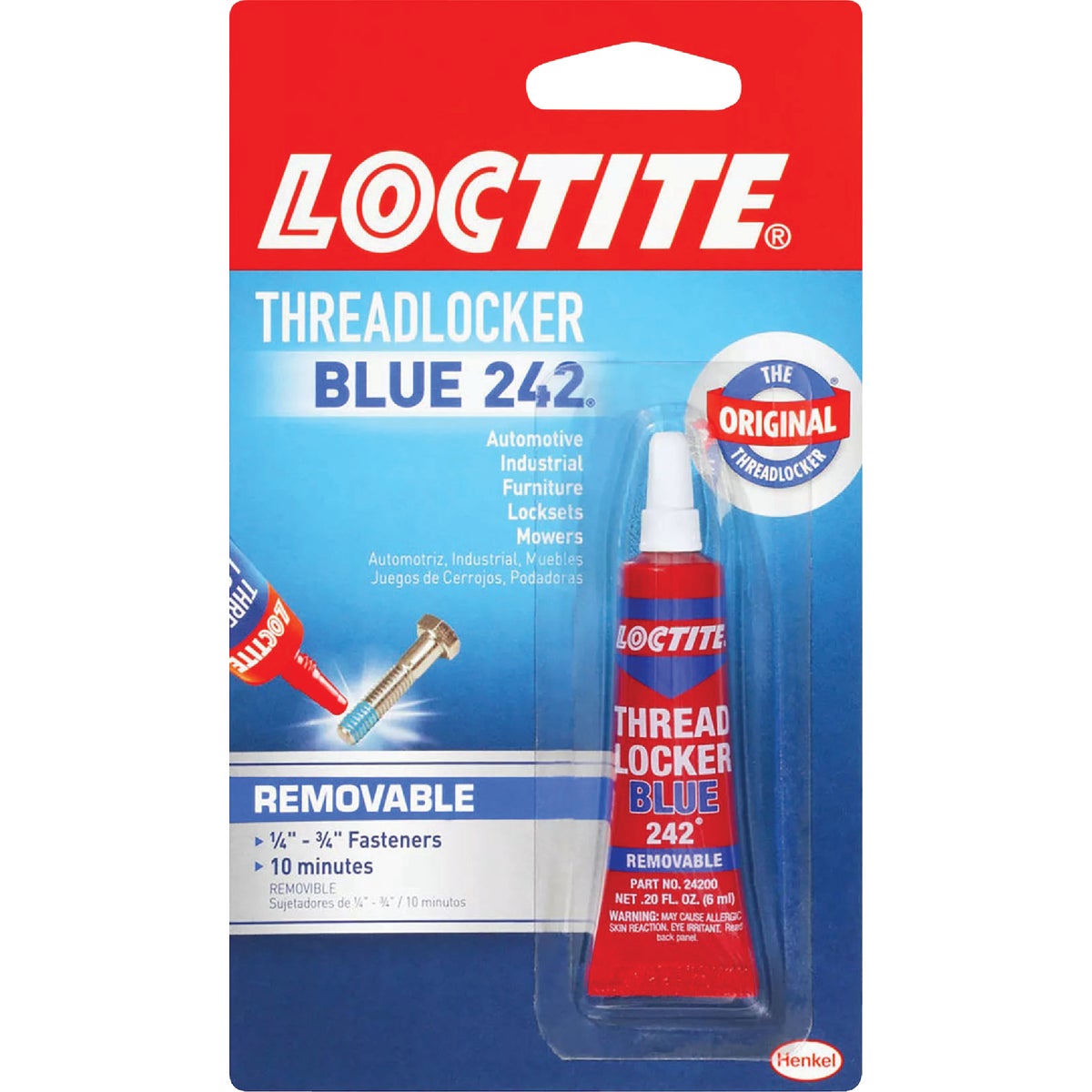 LOCTITE Blue 242 0.2 Oz. Blue Threadlocker