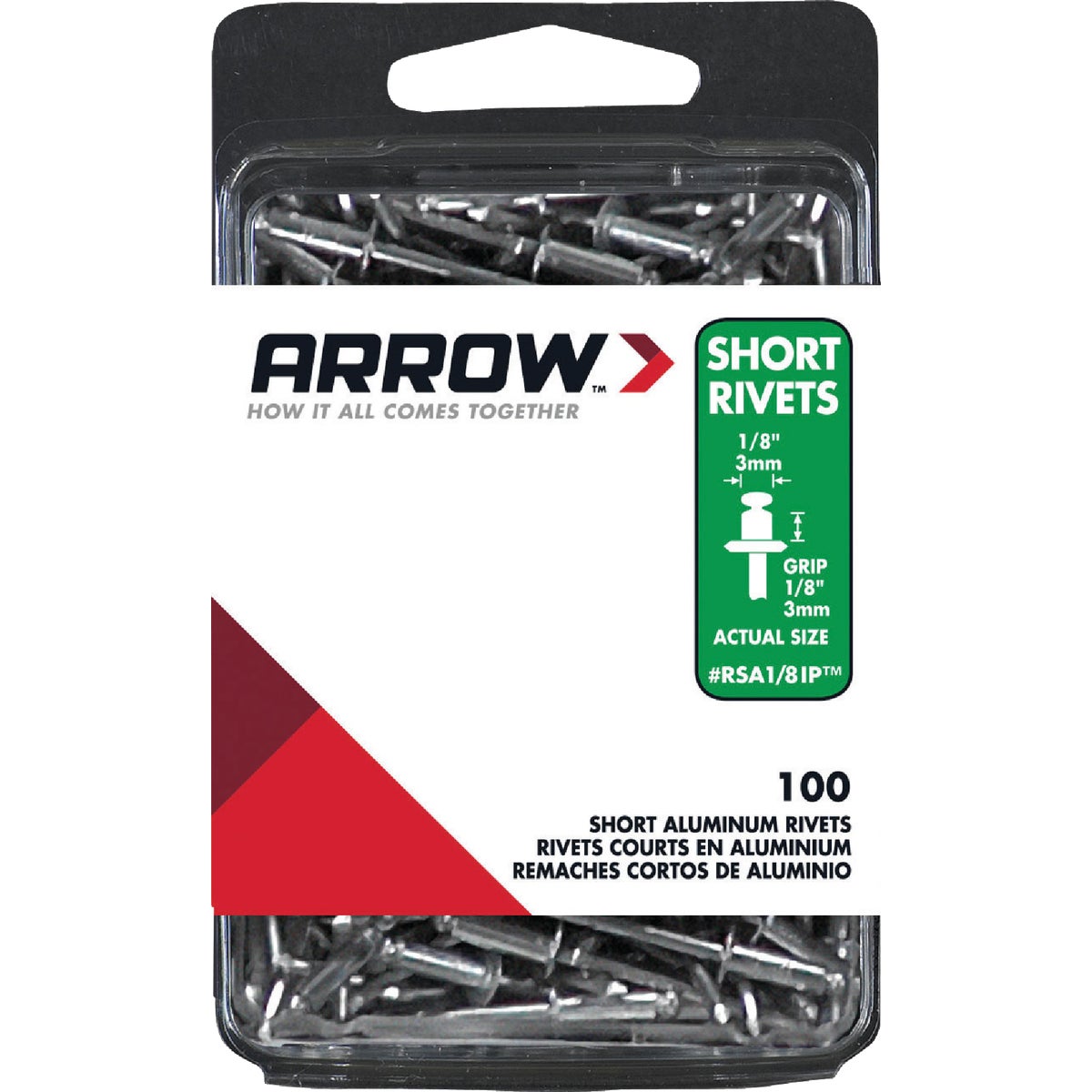 Arrow 1/8 In. x 1/8 In. Aluminum Rivet (100-Count)