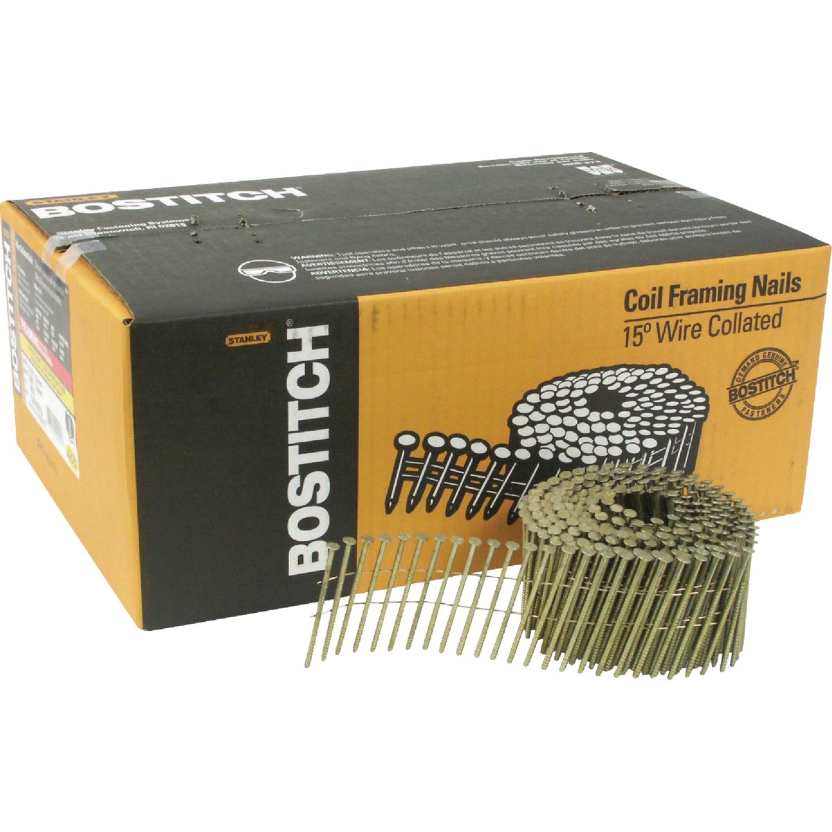 Bostitch 15 Degree Wire Weld Galvanized Coil Siding Nail, 2-1/2 In. x .092 In. (3600 Ct.)