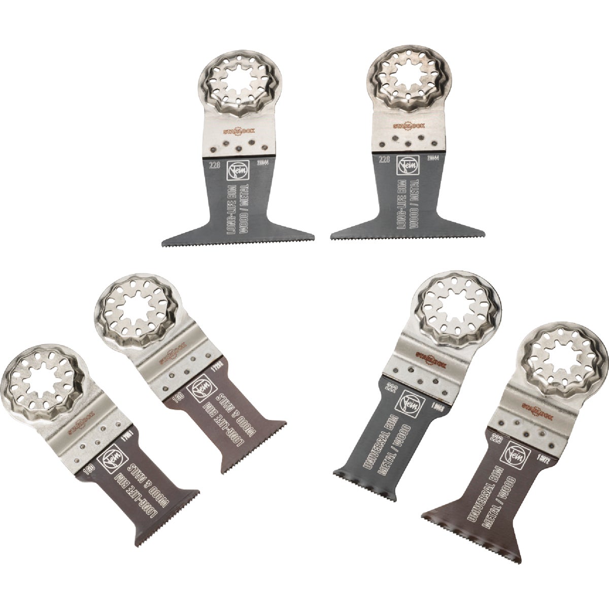 Fein Starlock E-Cut Wood & Metal Cutting Oscillating Blade Set (6-Piece)