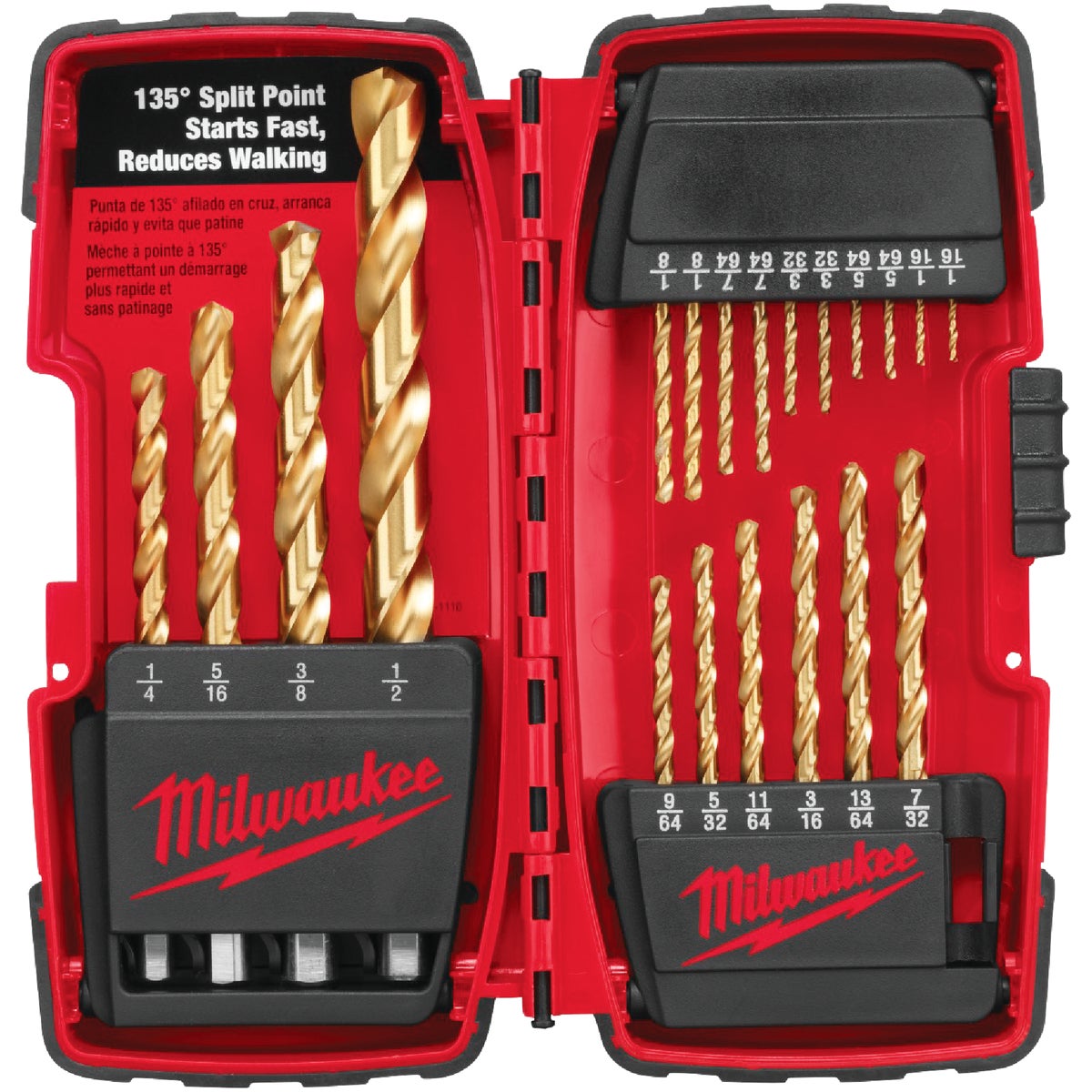 Milwaukee THUNDERBOLT 20-Piece Titanium Drill Bit Set, 1/16 In. thru 1/2 In.