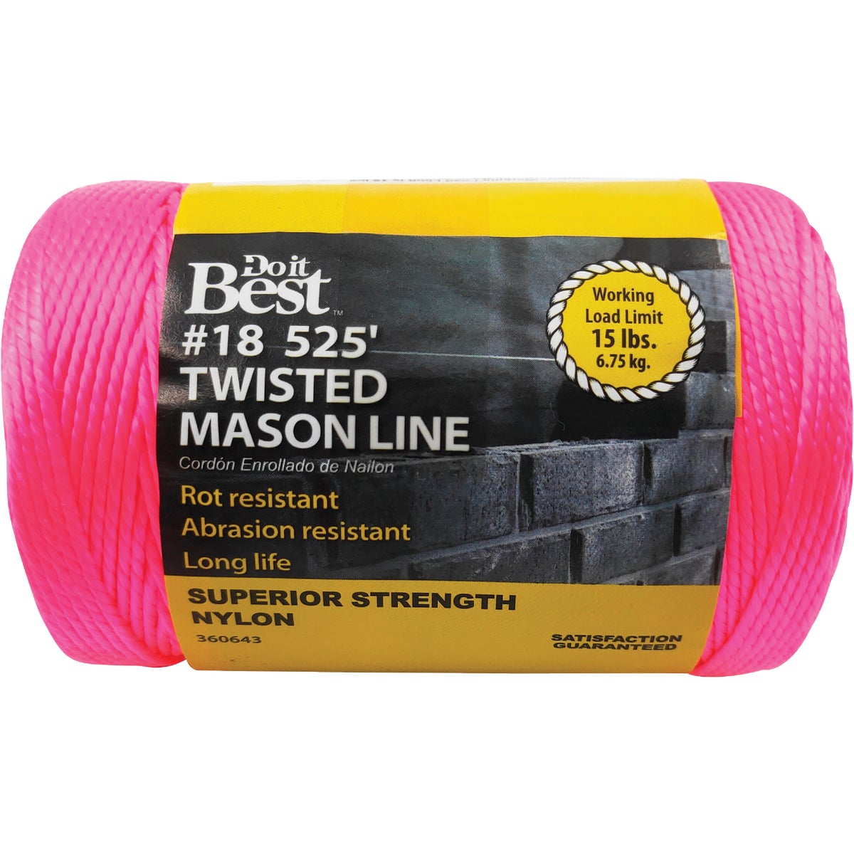 Do it 525 Ft. Fluorescent Pink Twisted Nylon Mason Line