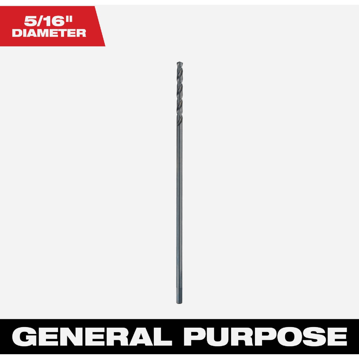 Milwaukee 5/16 In. x 12 In. Black Oxide Extended Length Drill Bit