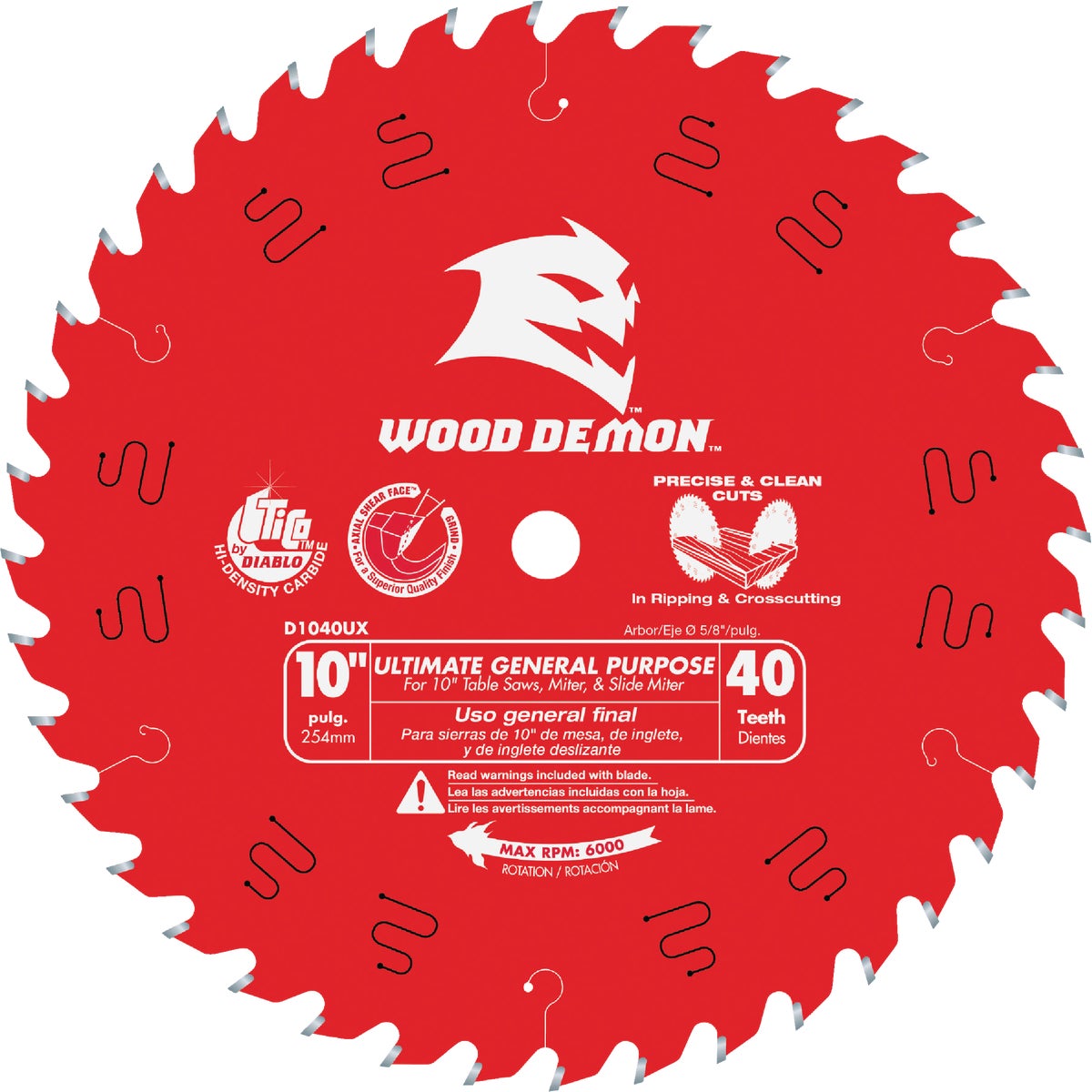 Diablo 10 in. x 40-Tooth Ultimate General Purpose Saw Blade