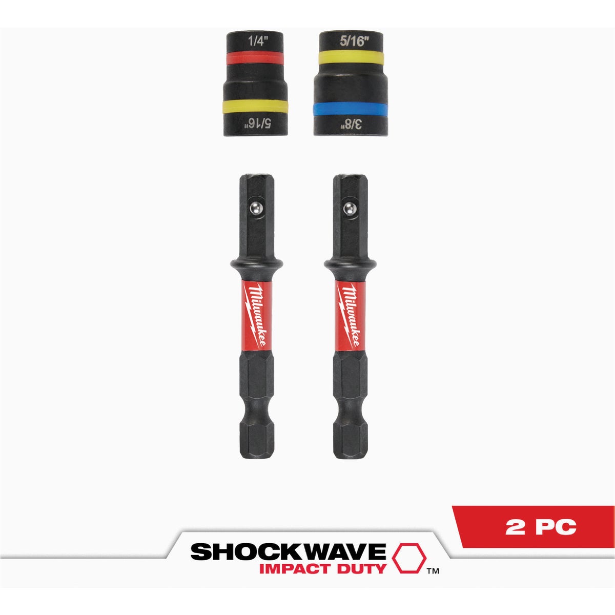 Milwaukee SHOCKWAVE QUIK-CLEAR 2-in-1 Magnetic Impact Nut Driver Set (2-Piece)