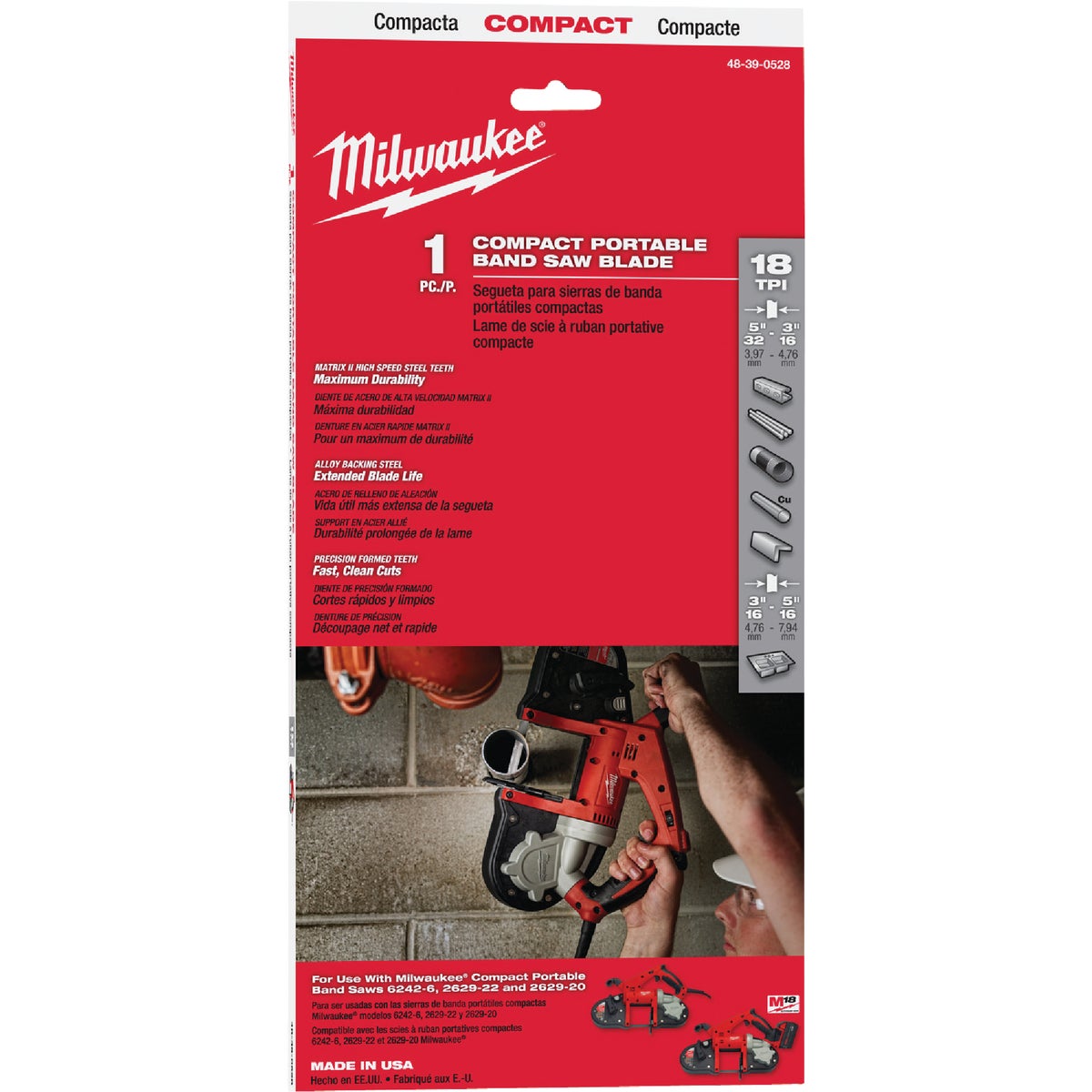 Milwaukee 35-3/8 In. x 1/2 In. 18 TPI Compact Band Saw Blade
