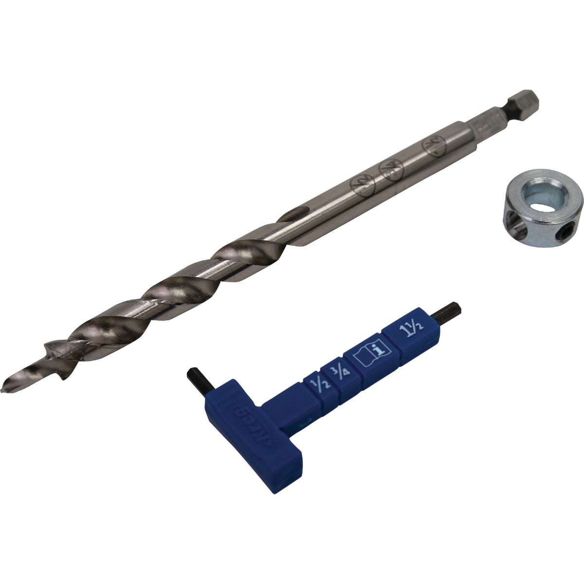 Kreg Easy-Set Step Drill Bit with Stop Collar & Gauge/Hex Wrench for Pocket-Hole Jigs