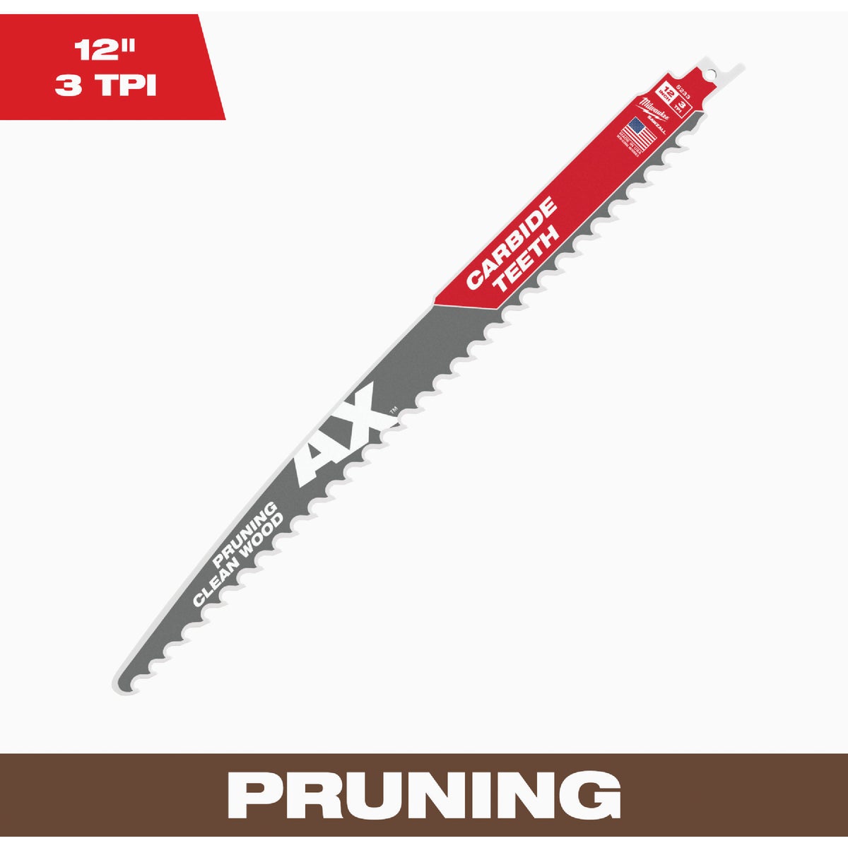 Milwaukee SAWZALL The AX 12 In. 3 TPI Pruning Reciprocating Saw Blade