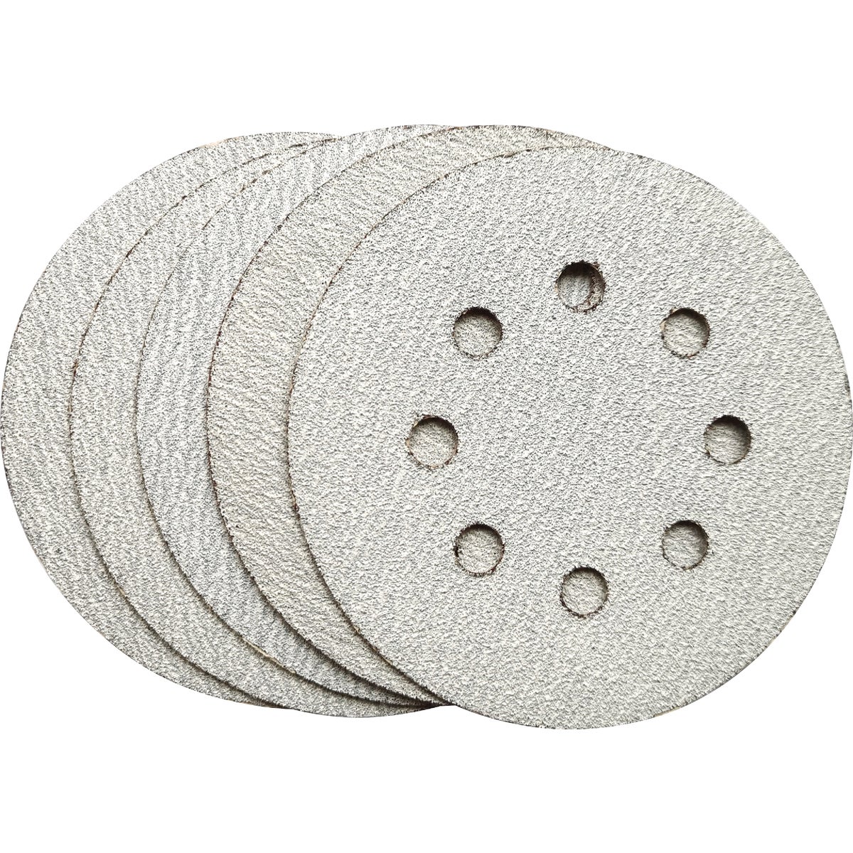 5 In. 80-Grit 8-Hole Pattern Vented Sanding Disc with Hook & Loop Backing (5-Pack)