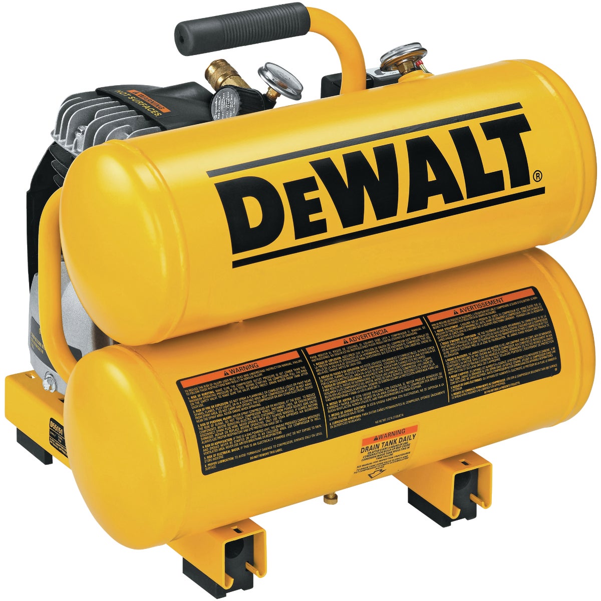 DEWALT 4 Gal. Portable 100 psi Twin-Stack Air Compressor