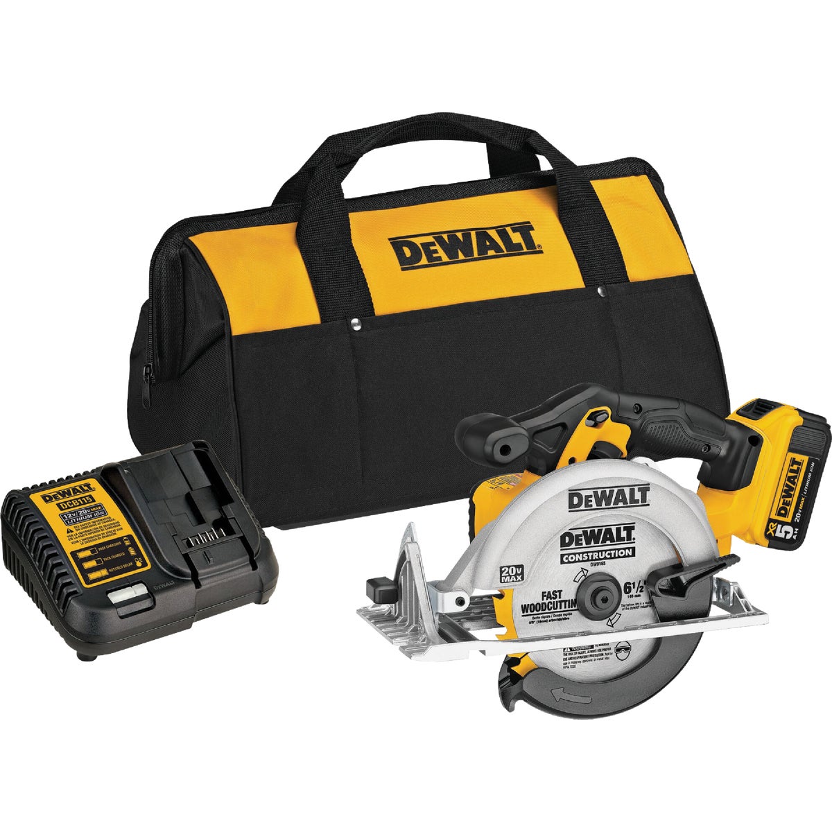 DEWALT 20 Volt MAX Lithium-Ion 6-1/2 In. Cordless Circular Saw Kit