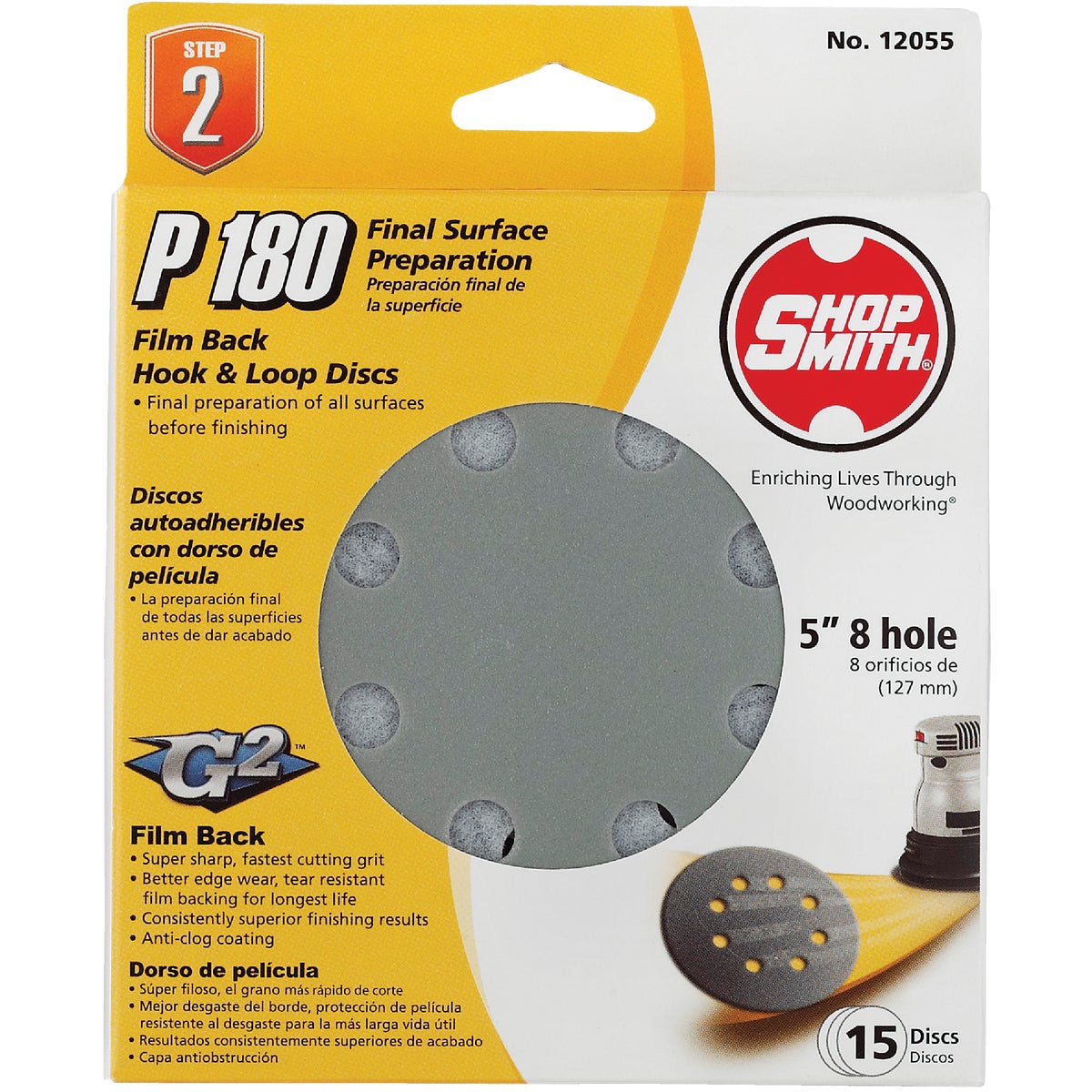 15PK 5″ 180G SNDNG DISC