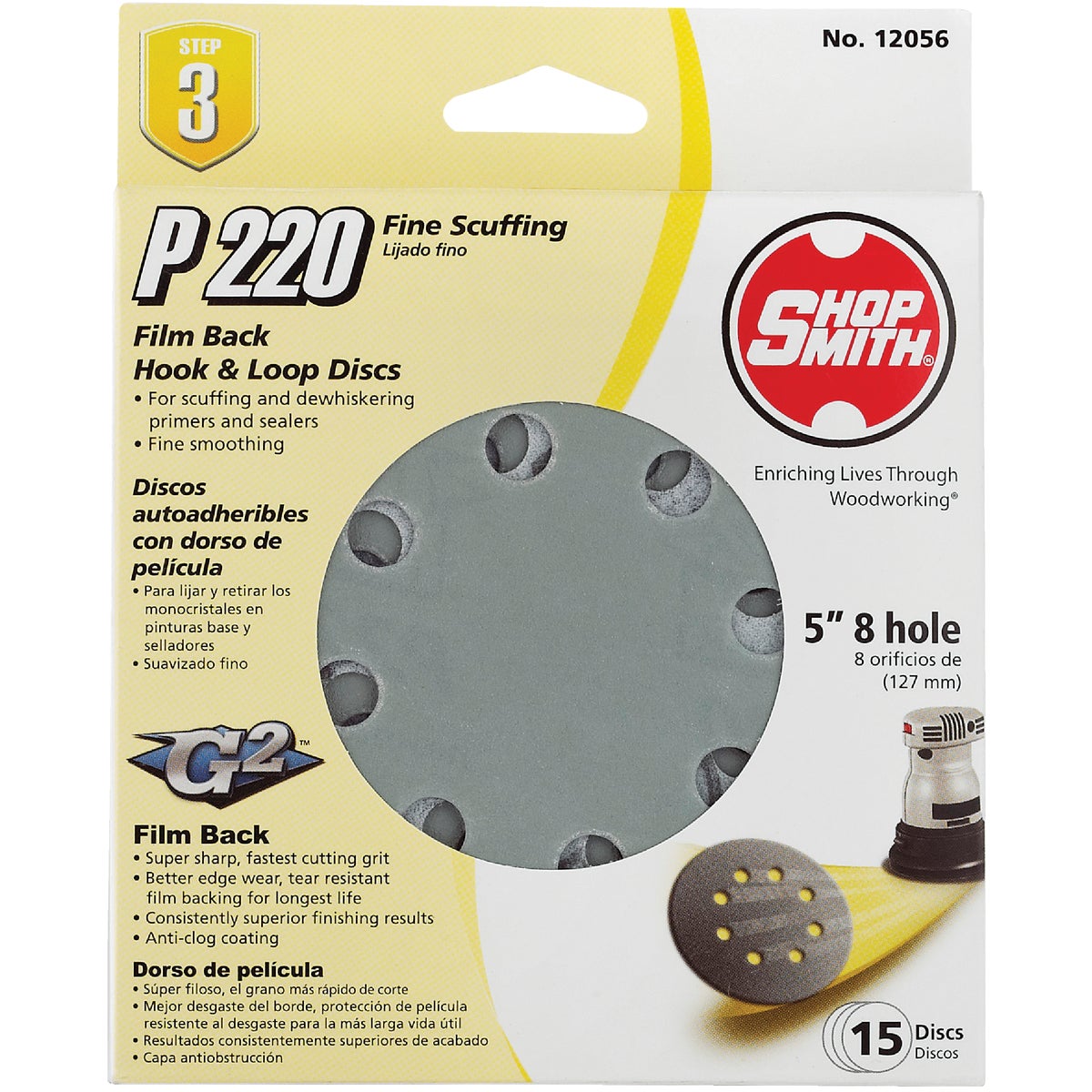 15PK 5″ 220G SNDNG DISC