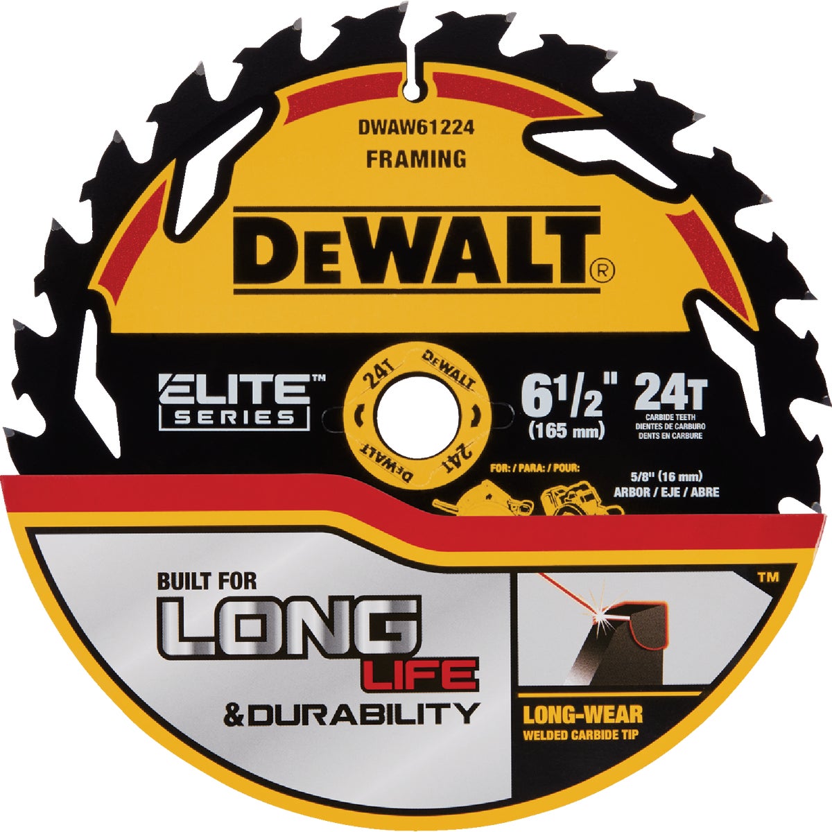 DEWALT Elite Series 6-1/2 In. 24-Tooth Circular Saw Blade