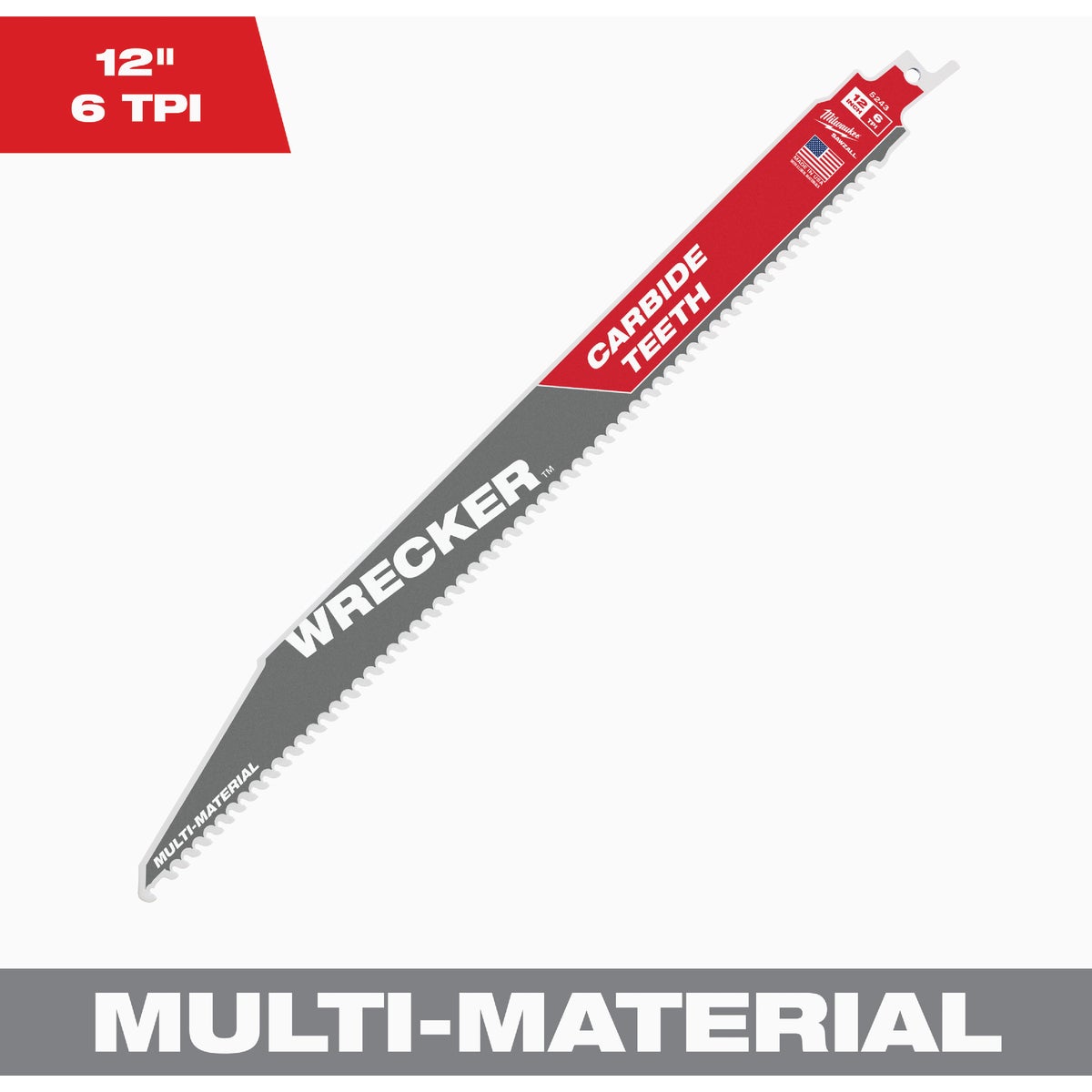 Milwaukee SAWZALL The WRECKER 12 In. 6 TPI Multi-Material Reciprocating Saw Blade