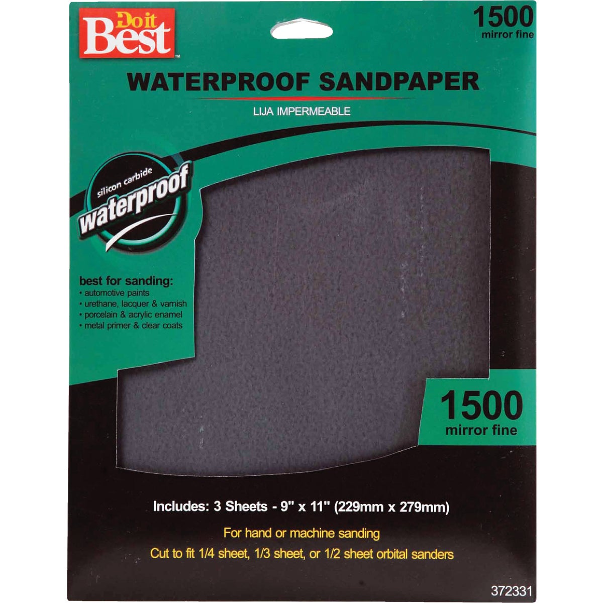 Do it Best Waterproof 9 In. x 11 In. 1500 Grit Mirror Fine Sandpaper (3-Pack)