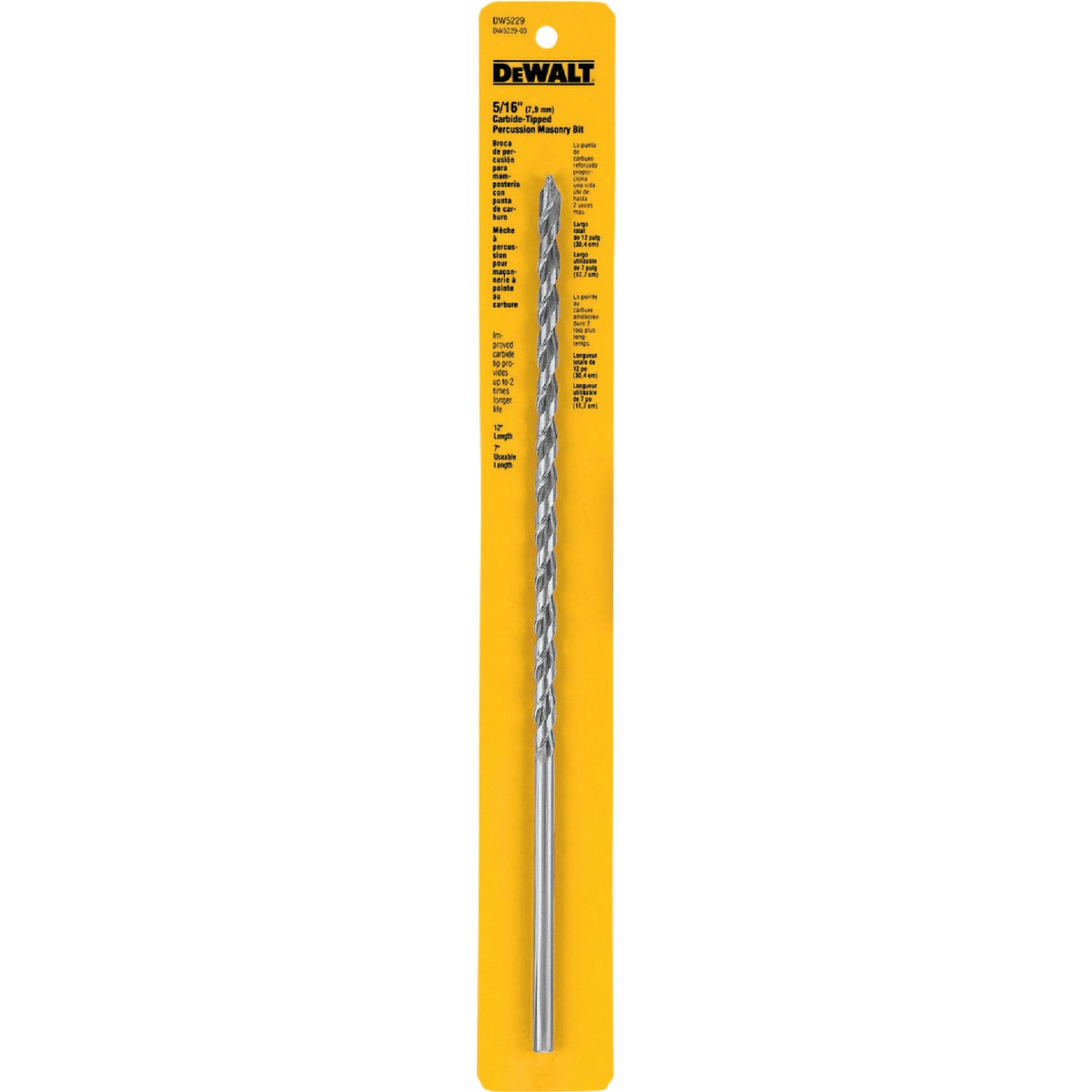 DEWALT 5/16 In. x 12 In. Masonry Drill Bit