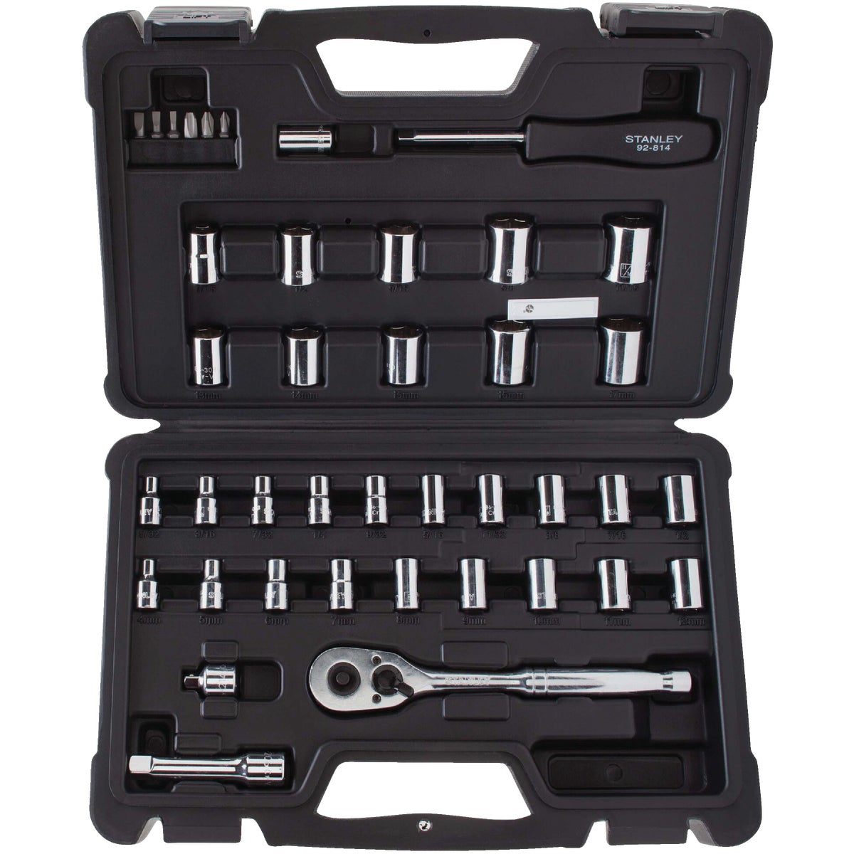 Stanley Standard/Metric 3/8 In. Drive Combination Ratchet & Socket Set (40-Piece)
